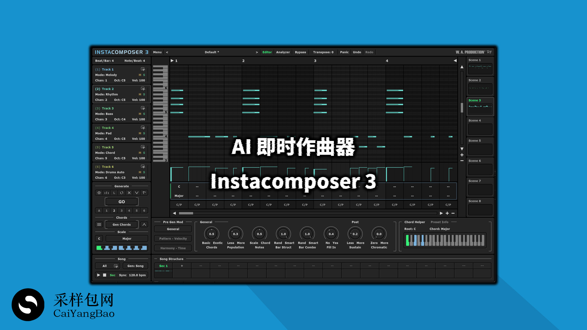 分享超棒的AI 即时作曲器插件 Instacomposer 3 MIDI 生成插件