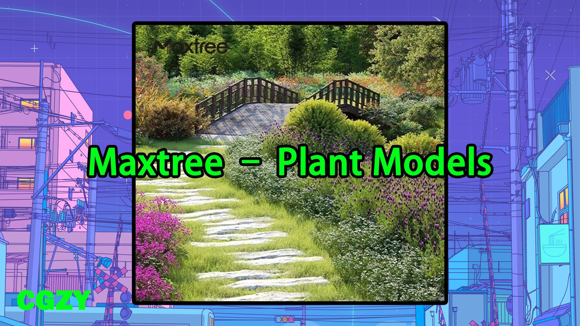 园林灌木观赏薰衣草洋甘菊竹子蕨类罗汉松植物3D模型 Maxtree – Plant Models Vol. 61