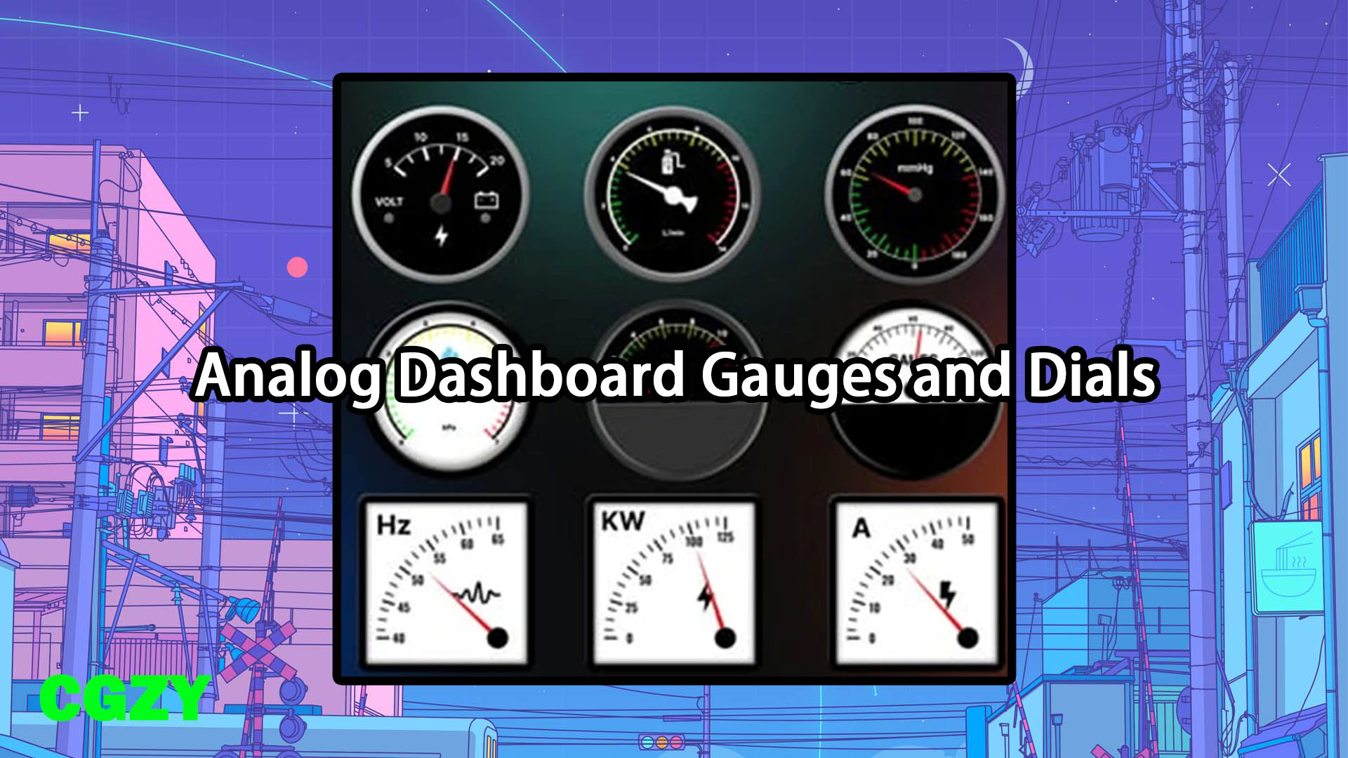 AE/PR模板-模拟仪表盘刻度盘动画 Analog Dashboard Gauges and Dials