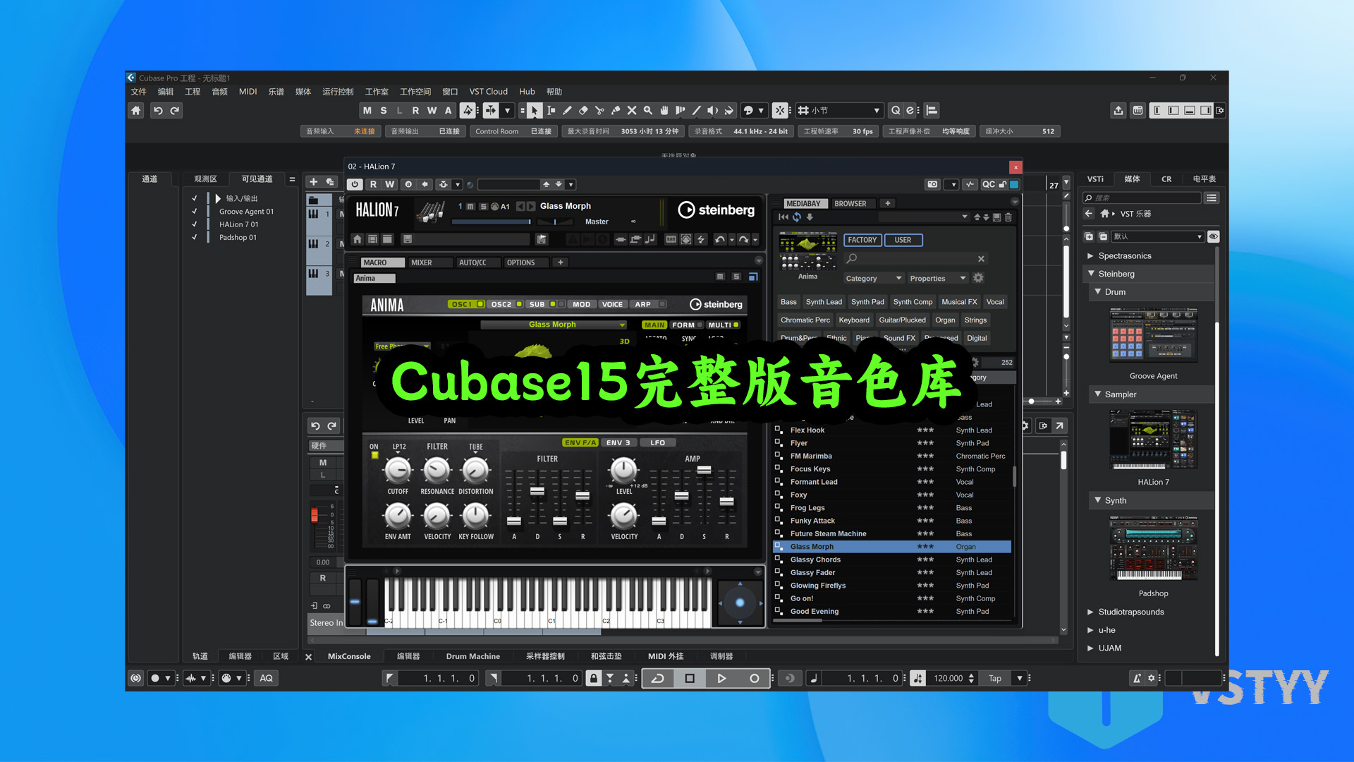 Steinberg Cubase Pro 15 软件完整版音色库100多GB原厂音色库！Windows-MacOS