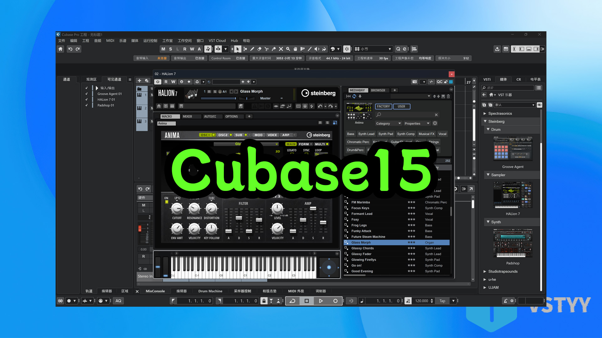Steinberg Cubase Pro 15 v15 Cubase软件插件音色库完整版15Pro版Win-Mac完整版！Steinberg Cubase 15 Pro Windows MacOS 100GB原厂音色库版