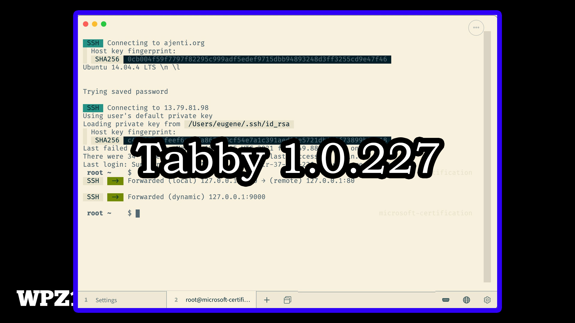 Tabby 1.0.227 终端模拟器/SSH客户端