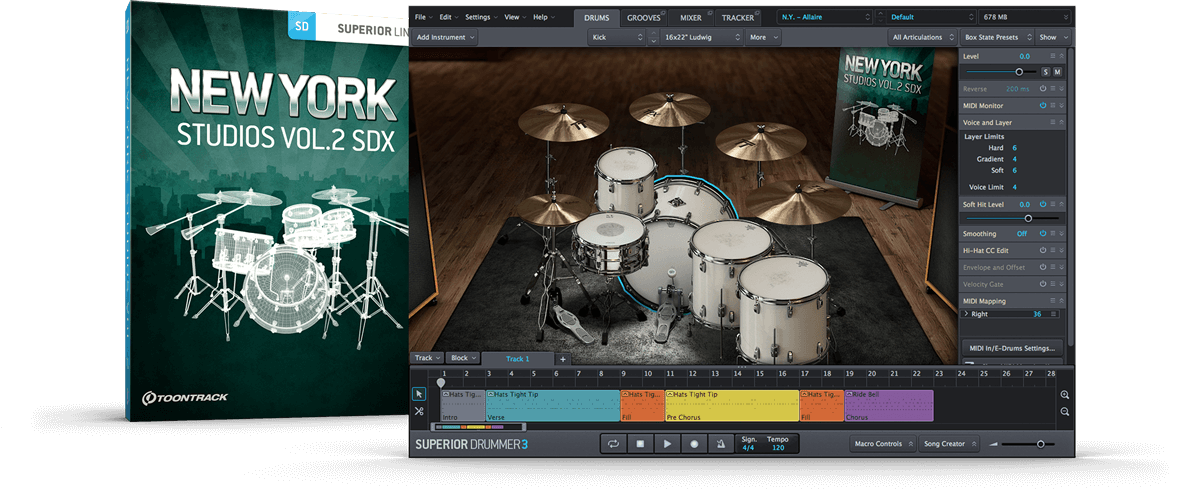 SD鼓扩展纽约鼓 Toontrack New York Studios Vol.2 SDX v1.5.0