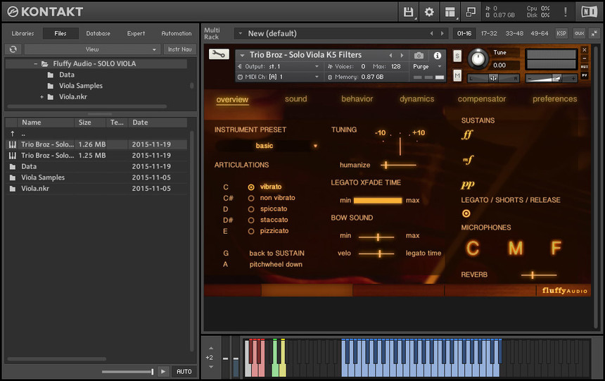 小提琴独奏 Fluffy Audio Trio Broz Solo Violin v2.0 KONTAKT