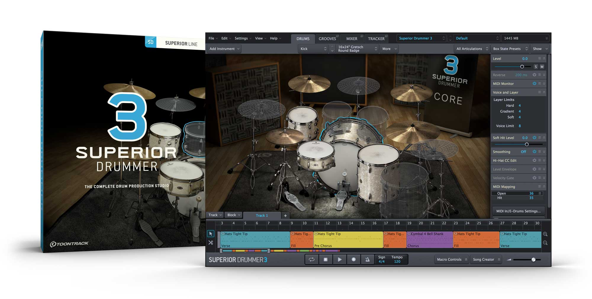 超级鼓手 3 Toontrack Superior Drummer v3.2.3 PC/v3.2.4MAC(含完整230GB音色)
