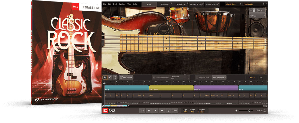 EZBASS扩展之摇滚贝斯 Toontrack Classic Rock EBX v1.0.2 PC MAC