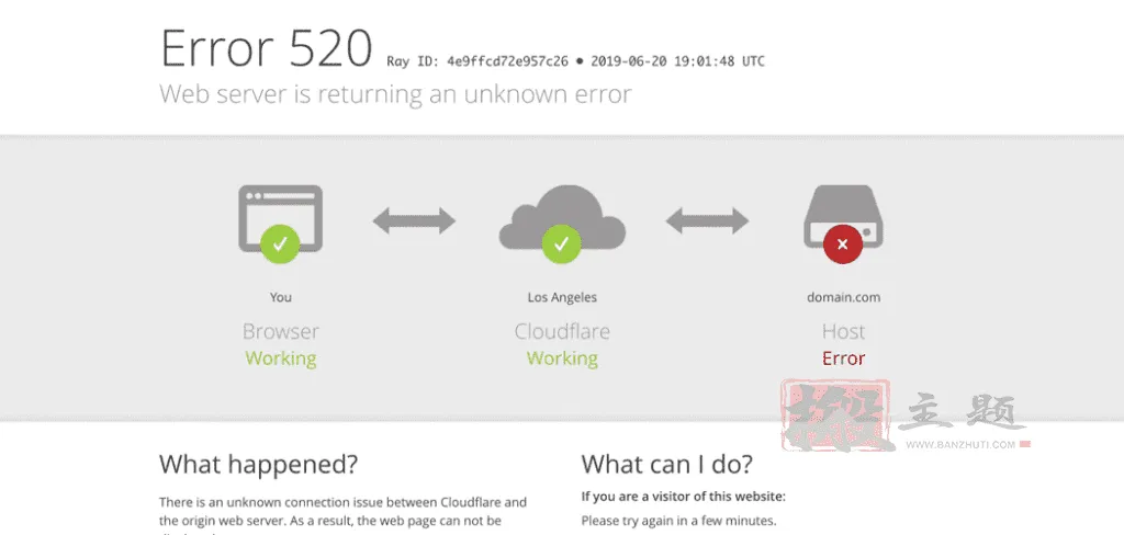 解决Cloudflare加速网站出现Error 520未知错误图文教程